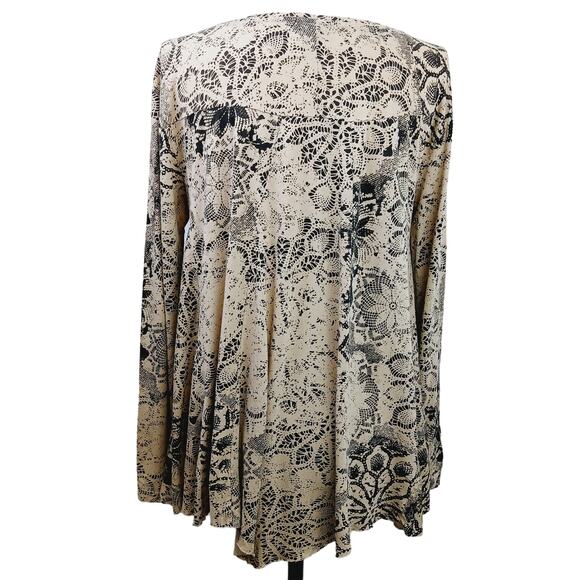 Peruvian Connection SZ M/L Boat-Neck Long Sleeve Pima Cotton Blend Swing Top - Picture 7 of 7